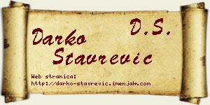 Darko Stavrević vizit kartica